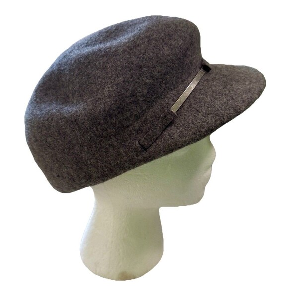 Vintage Nine West Grey 100% Wool Newsboy Hat Cabbie Fiddler Cap Y2K 90's - Picture 5 of 9